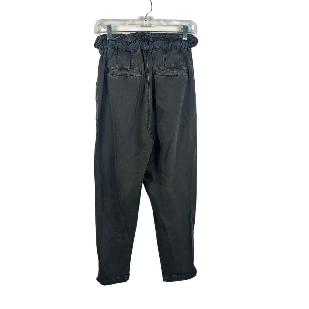 Free People Margate Pleated Trouser Black Size XS Ankle Length Cotton Boho